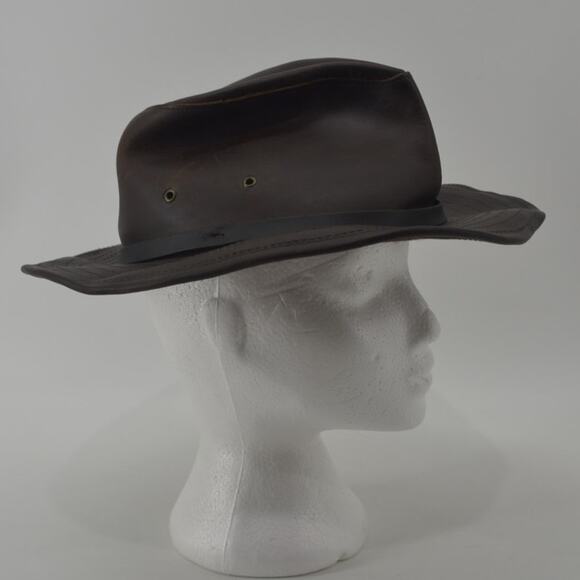 Henschel Hat Co. USA Dark Brown Oiled Leather Size M Cowboy - Picture 8 of 15